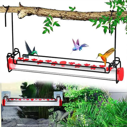 Window Hummingbird Feeder Wild Bird Feeders With Flower Feeding Ports Leak-Proof Pet Food Container Food Dispenser For Garden