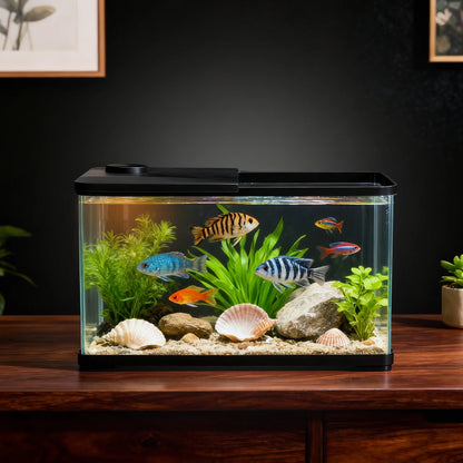 50l Aquarium Starter Kits - Arcrylic Fish Tank with Led Lights, Complete Fish Tank Starter Kit, Rectangular Freshwater & Marine
