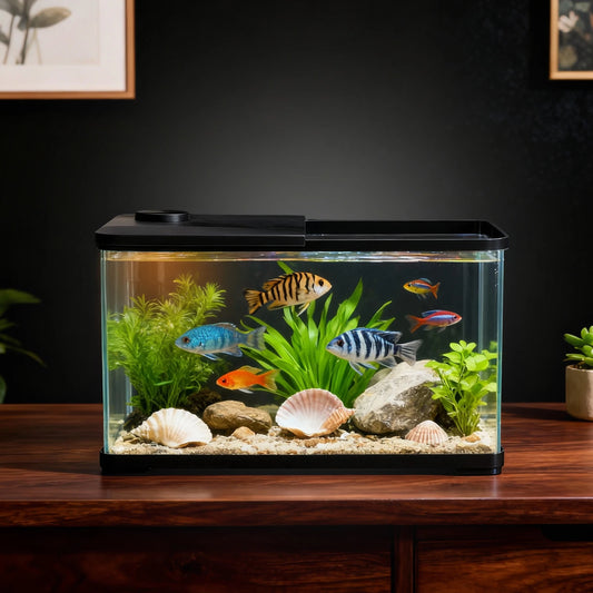 50l Aquarium Starter Kits - Arcrylic Fish Tank with Led Lights, Complete Fish Tank Starter Kit, Rectangular Freshwater & Marine