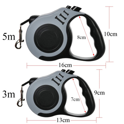 3m & 5m Dog Leash Strong Nylon For Small Medium Large Dogs Cats Automatic Retractable Durable