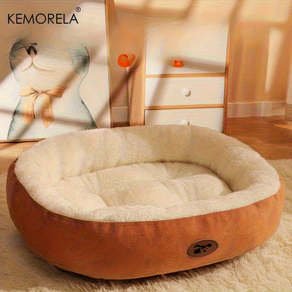 Cozy Oval Snuggle Pet Bed, Plush & Thickened