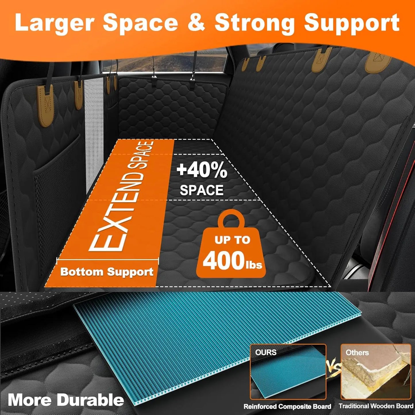 Waterproof Pet Travel Accessories Foldable Dog Car Seat  Safety Hammock Trunk Mat Car Rear Back Seat Protector