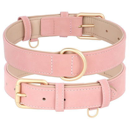 Soft Padded Dog Collar & Leash Set - Various Sizes and Colors