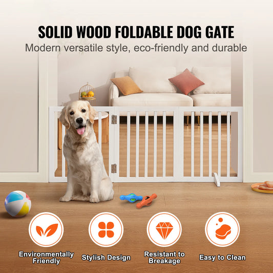 Success Free Standing Dog/Pet Gate, 3 Panels Foldable Pet Gate for Narrow Passageways, Expandable Barrier