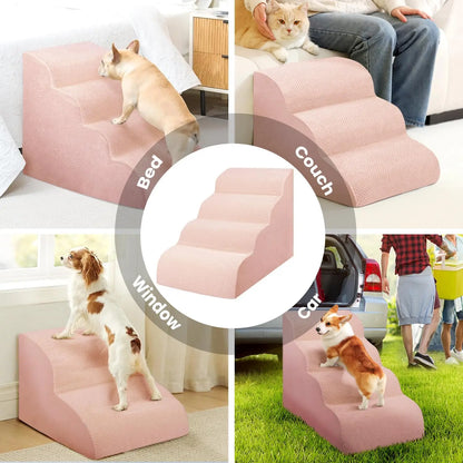 Dog Ramp - High-Density Foam Pet Steps, Extra-Wide with Non-Slip material; various heights