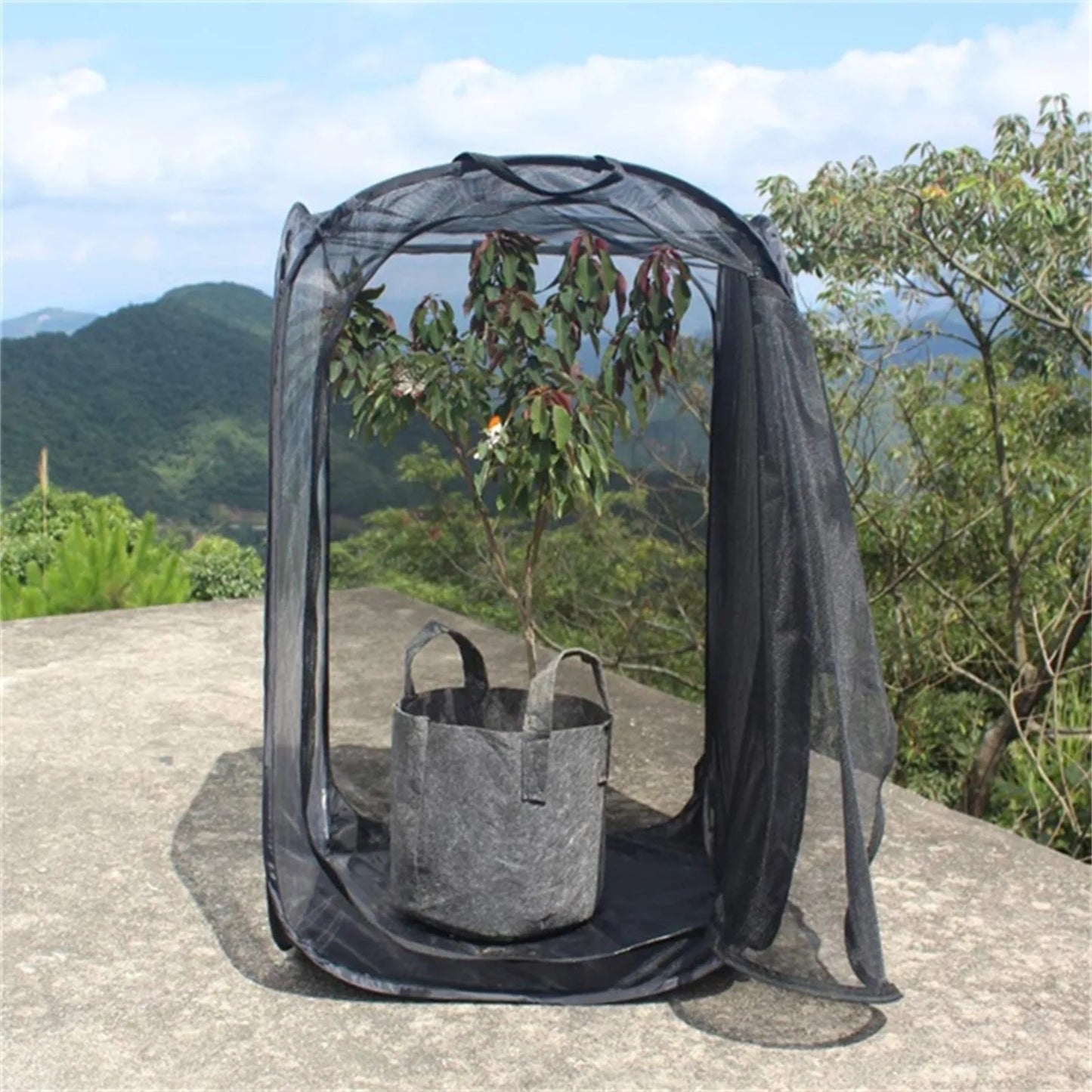 Butterfly Fly Cage Folding Bag With Handle Butterfly Habitat，Black Mesh Collapsible Foldable Ventilated Light Misquote Bits