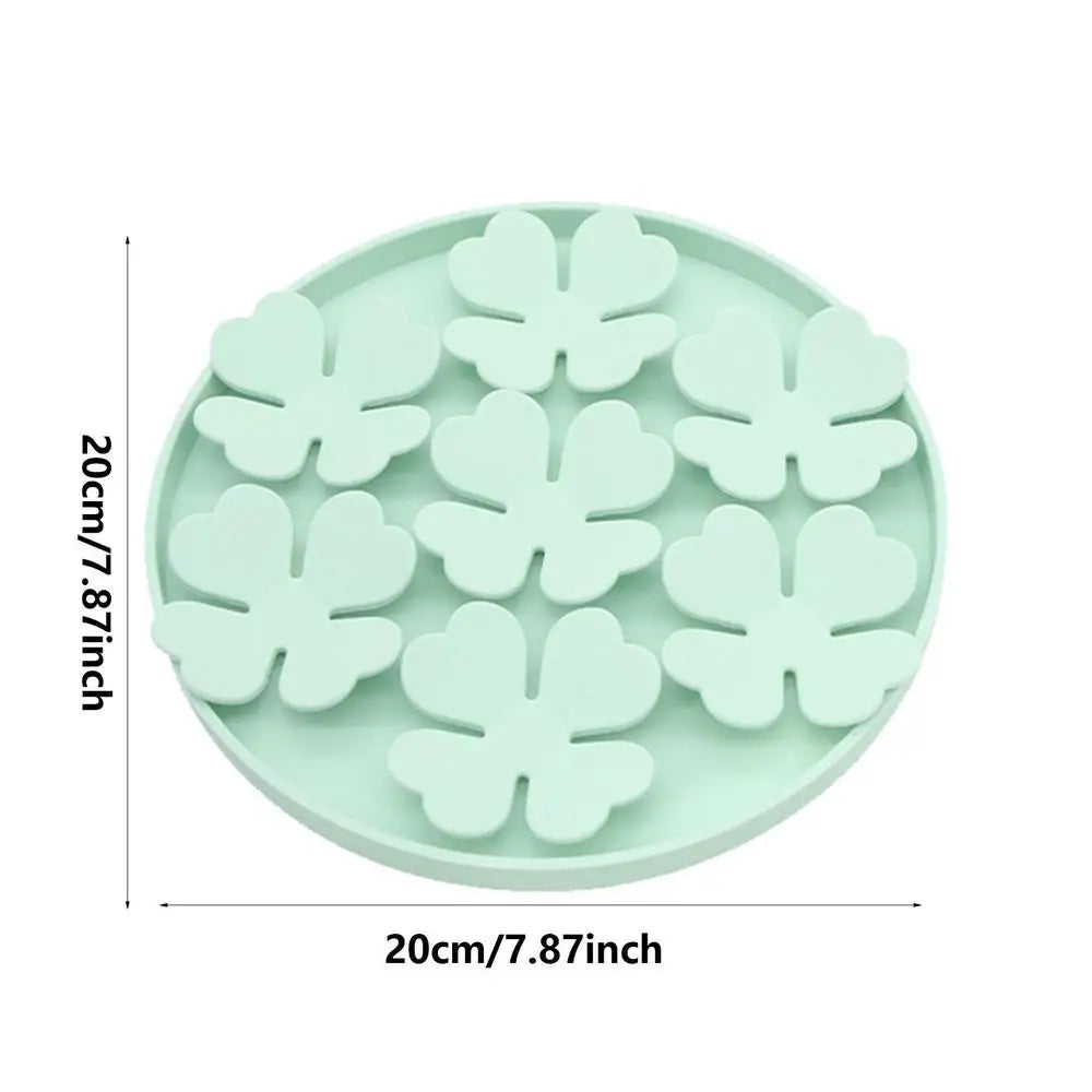 Dog Lick Pad Peanut Butter Slow Feeder Bowl Puzzle Feeder With Suction Cup Raised Flower Design