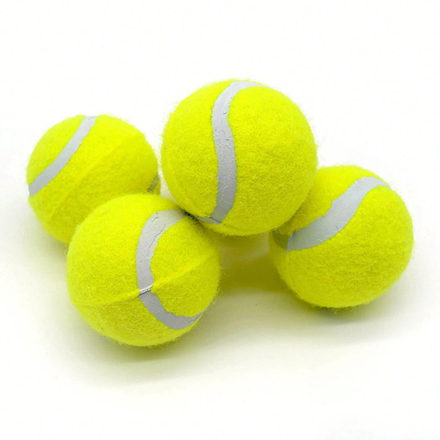 4pcs Training Interactive Dog Tennis Balls High Stretch Rubber For Small & Medium Breeds Equipment Not Included