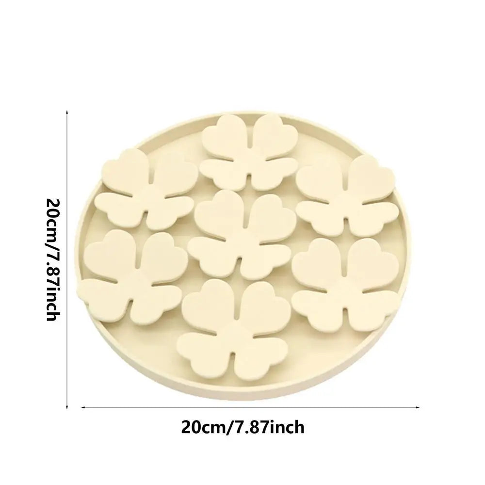 Dog Lick Pad Peanut Butter Slow Feeder Bowl Puzzle Feeder With Suction Cup Raised Flower Design