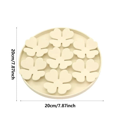 Dog Lick Pad Peanut Butter Slow Feeder Bowl Puzzle Feeder With Suction Cup Raised Flower Design