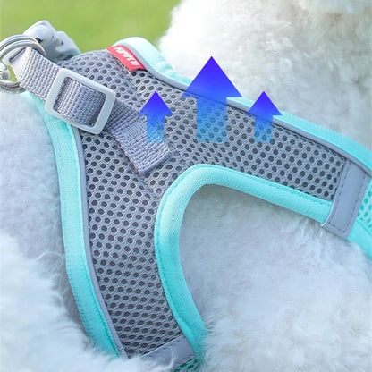 Dog Harness Clothes Vest Chest Cat Collars Rope Small Dogs Reflective Breathable Adjustable Outdoor Walking Dog Accessories