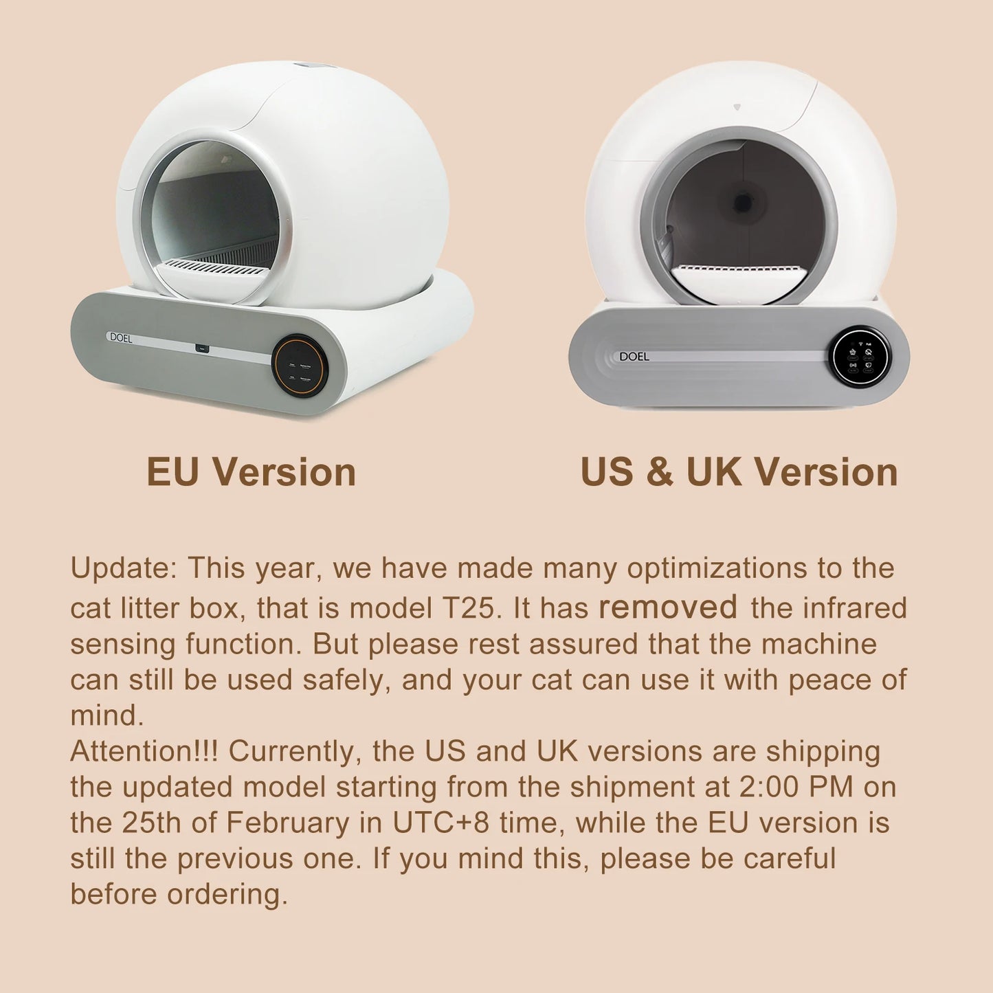 Self Cleaning Cat Litter Box, 65L Automatic Cat Litter Box w/ Trash Bag & Litter Mat; Smart Cat Toilet App Control 2.4G WiFi