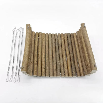 Wooden Hamster Hammock, Summer Pet Swing Sleep Bed for Pet, Hedgehog Squirrel Guinea Pig Rabbit Small Pets