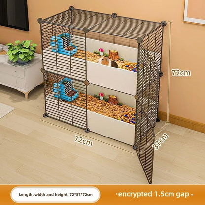 Hamster Cage Home Luxury Large Space Suitable for Multiple Pets Indoor Durability Free Landscaping Small Animal Products