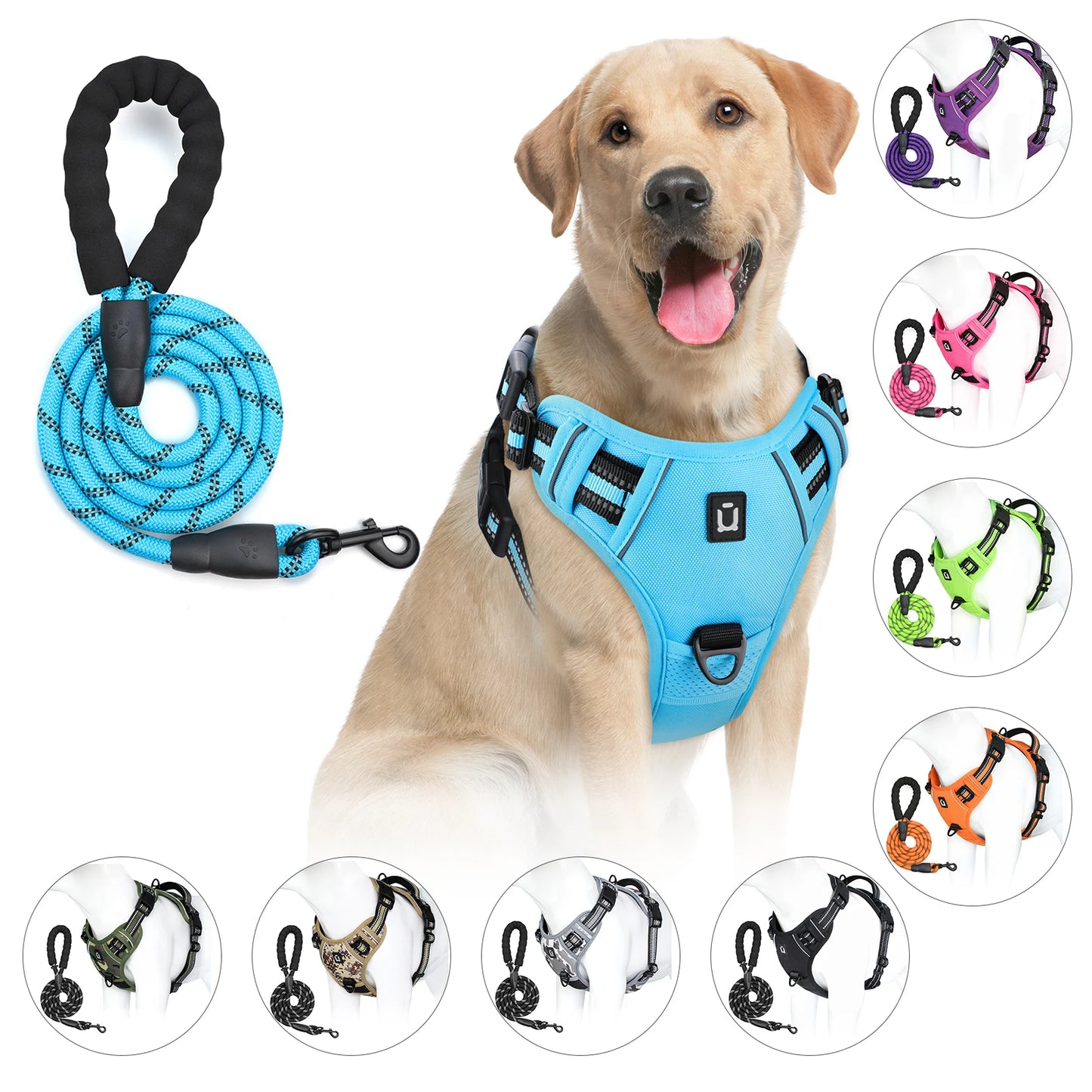 Dog Harness and Leash Combo, Escape Proof different colors and sizes