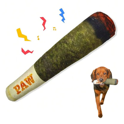 Funny Interactive Dog Toys - Plush Cigar Design that Squeaks