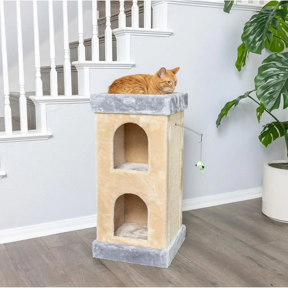 Luxury Beige Cat Tree, Model X3203