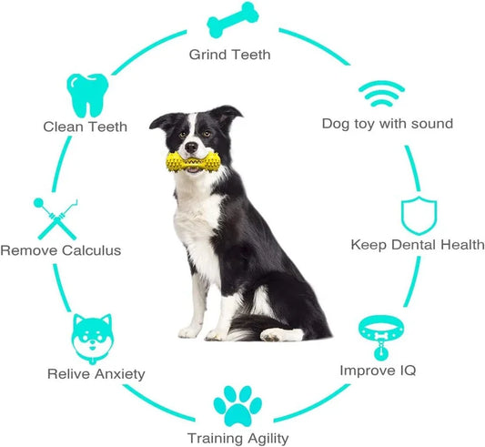 Durable Dog Chew Toys for Aggressive Chewers – Teeth Cleaning, Multiple Colors