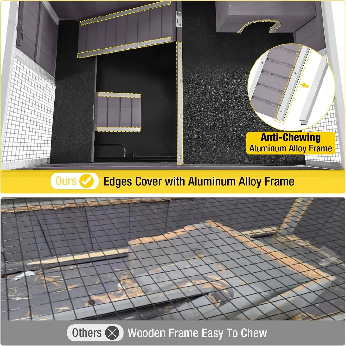 All-Around Metal Frame Small Animal Cage with Deep Tray and Wheels