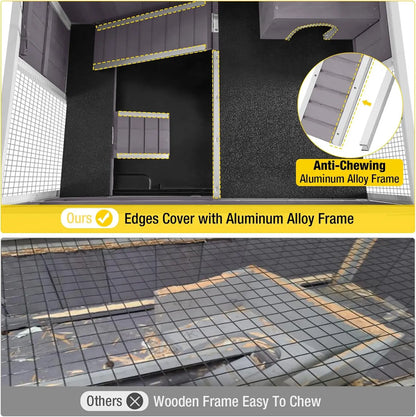 All-Around Metal Frame Small Animal Cage with Deep Tray and Wheels