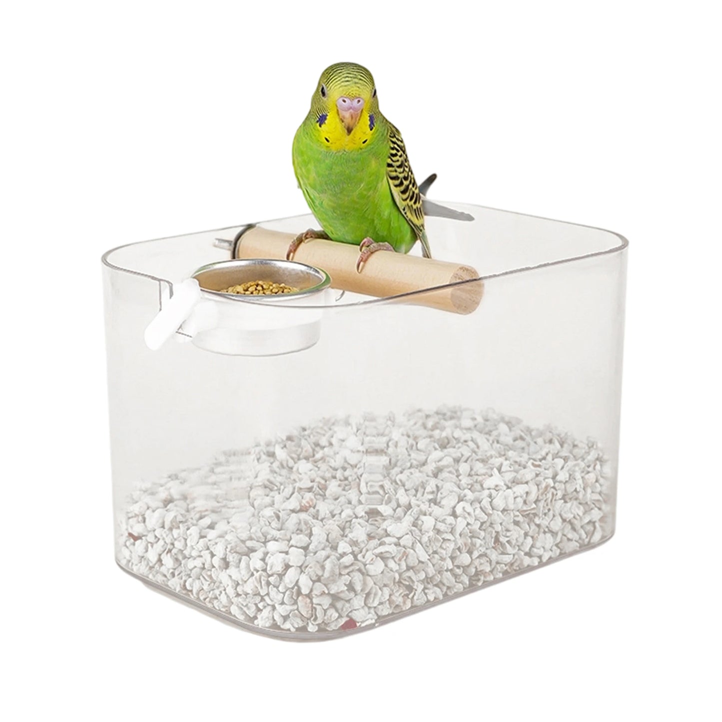 Portable Bird Training Stand with Poop Tray Adjustable Parrot Perch Platform for Cage Accessories and Rest Area