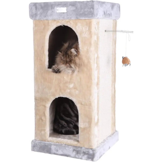 Luxury Beige Cat Tree, Model X3203
