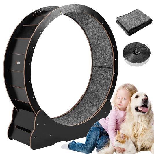 Cat Exercise Wheel Large Cat Treadmill Wheel for Indoor Cats 43inch Cat Running Wheel with Detachable Carpet for Running/Walking