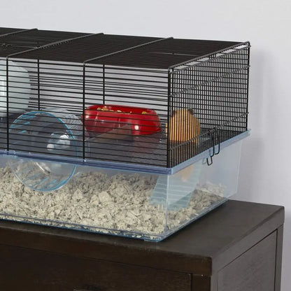 Favola Hamster Cage Includes Free Water Bottle, Exercise Wheel, Food Dish amp Hamster HideOut Large Hamster Cage Measures 23.6L