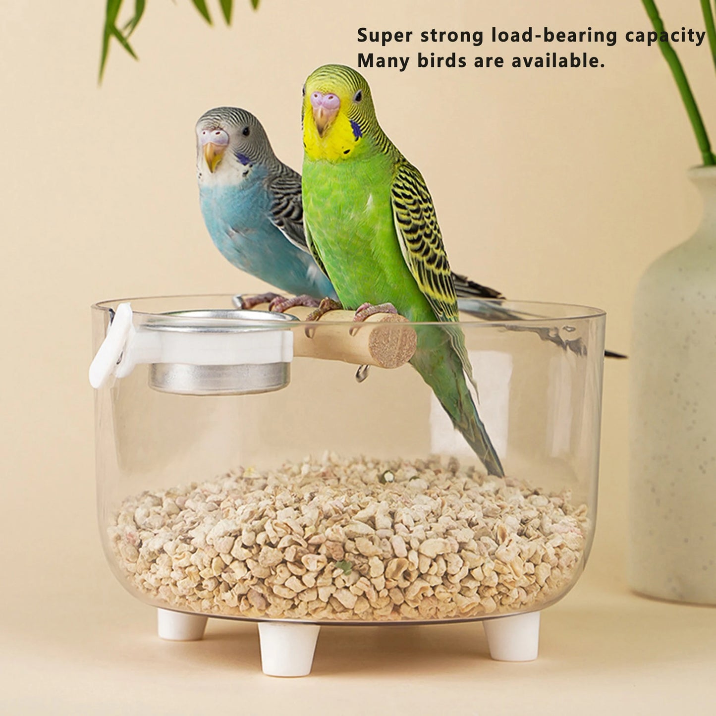 Portable Bird Training Stand with Poop Tray Adjustable Parrot Perch Platform for Cage Accessories and Rest Area