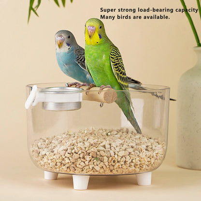 Portable Bird Training Stand with Poop Tray Adjustable Parrot Perch Platform for Cage Accessories and Rest Area