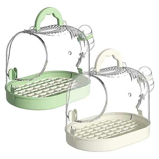Bird Transport Cage Breathable Bird Carrier Travel Bag Take-Out Transparent Cage Breathable Parrot Cage with Escape-Proof Buckle