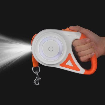 5M Automatic Retractable Dog Leash with Led Flashlight, Durable Nylon Lead for Dogs, Adjustable Walking Running Rope