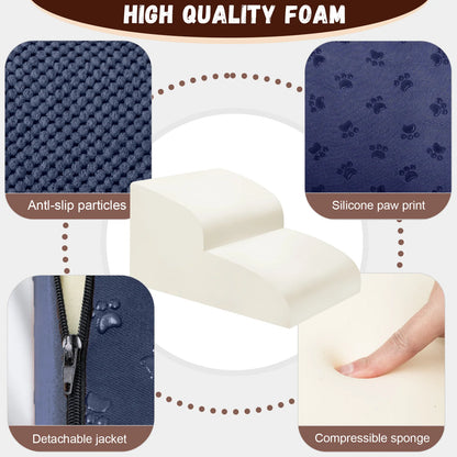 Dog Ramp - High-Density Foam Pet Steps, Extra-Wide with Non-Slip material; various heights