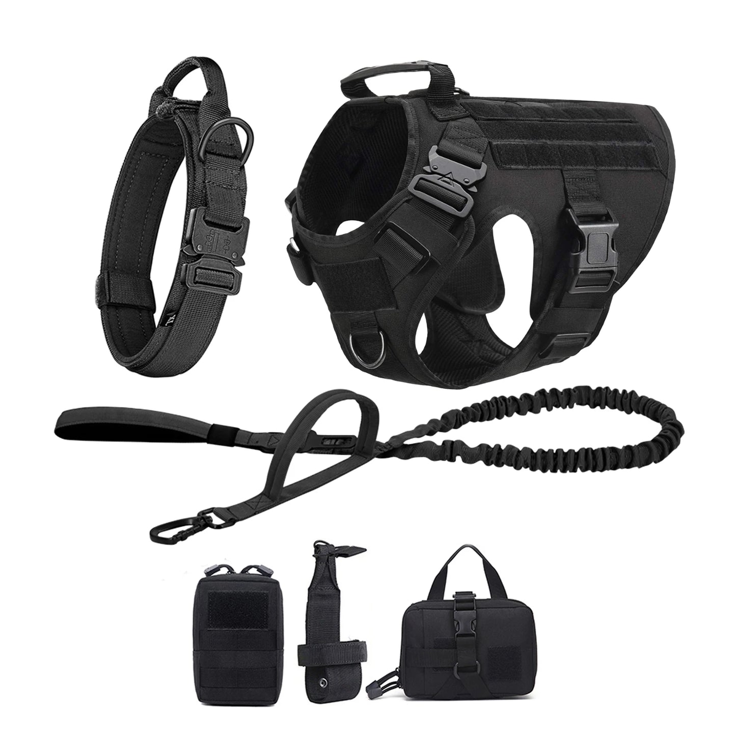 Tactical Dog Harness Collar & Leash