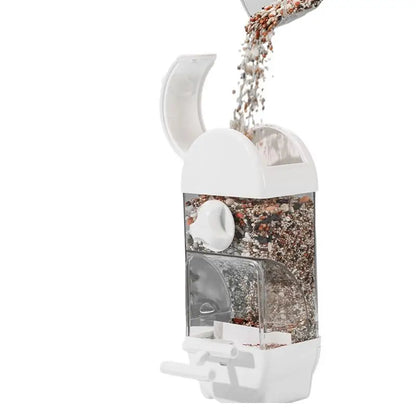 Bird Feeder/Water Dispenser House Shaped Parakeet  Large Capacity Anti Spill Food Container