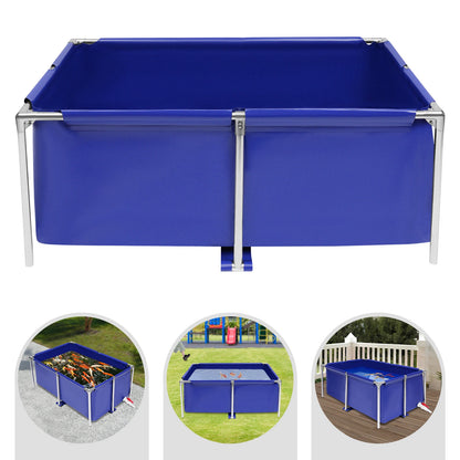 120*80*50cm Canvas Fish Tank Aquarium Fish Water Tank Ornamental Swimming Pool Koi Lobster Breeding Pond Aquaculture Box