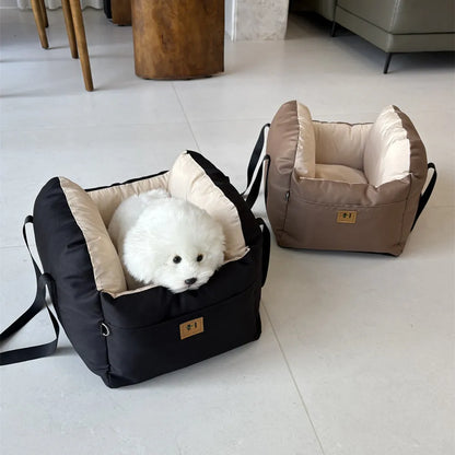 Dog Car Seat with Safety Belt, Universal Pet Booster Nest, Cushion Washable Dogs Cats Sofa Bedding Travel Mattress