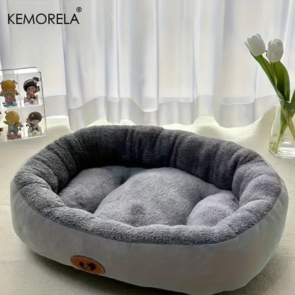 Cozy Oval Snuggle Pet Bed, Plush & Thickened