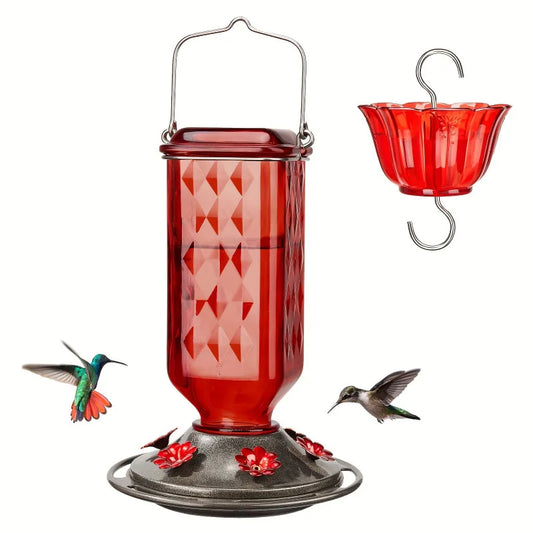 Outdoor Hanging Bird Feeder 10oz Wild Bird Food Dispenser Garden Feeding Station Birdwatching Accessories