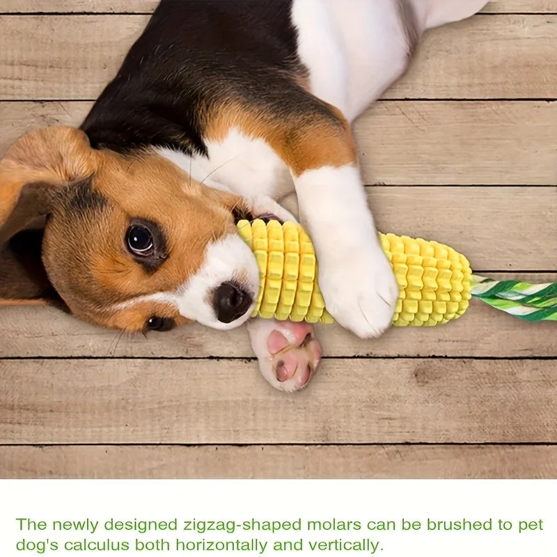 Indestructible Dog Chew Toy, Heavy-Duty Rubber Bone, Corn Grain Texture for Medium and Large Dogs, Dental Care