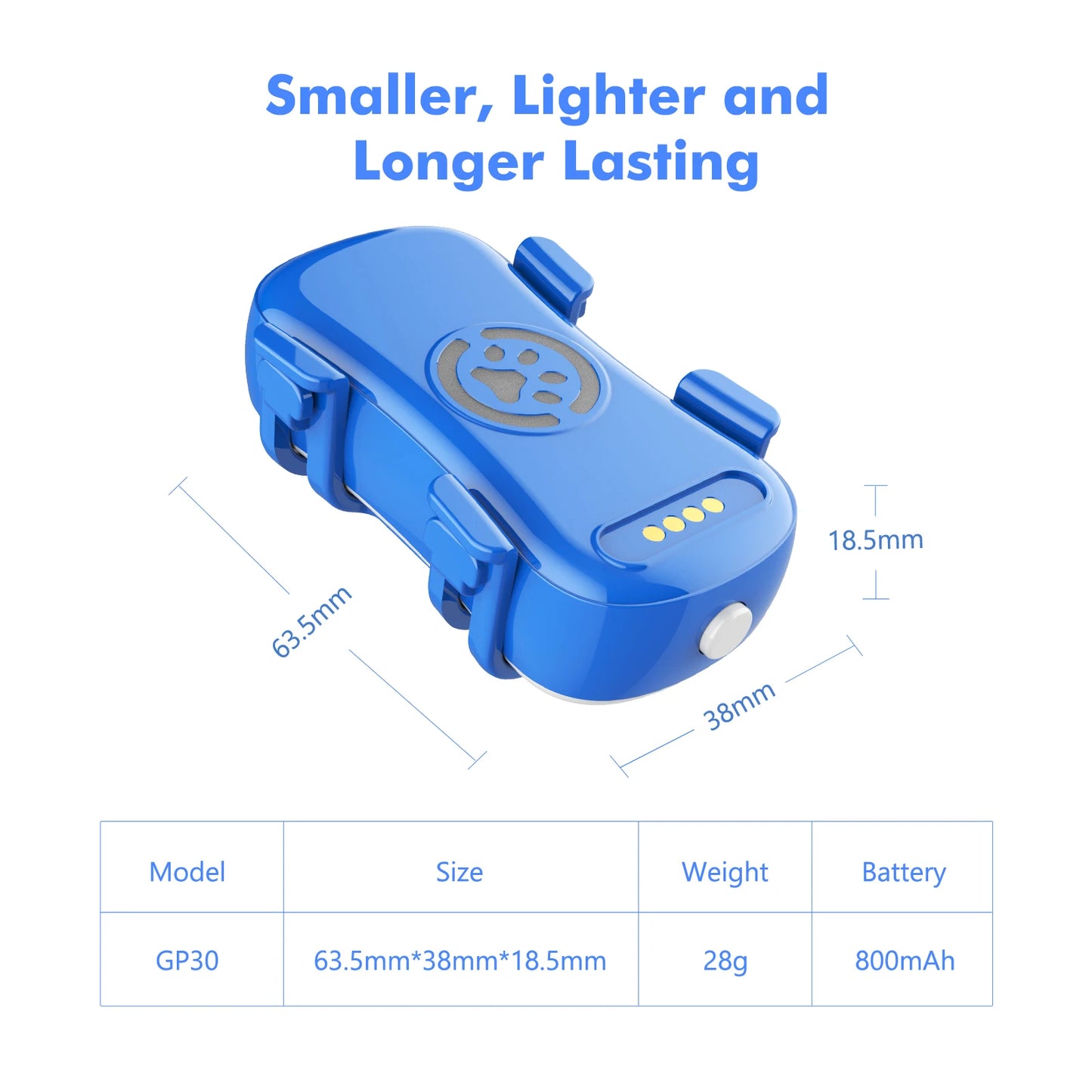 GPS Pet Tracker for Dogs and Cat -  Real Time Tracking, Unlimited Distance, QR Code Anti-Lost Locator with 1-year Service