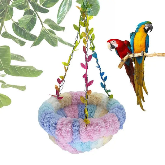 Parrot Warm Bed Cozy Cushion Plush Bird House Cute Bird Bed Nest Hung For Parakeet Lovebirds Small To Medium Birds Bird