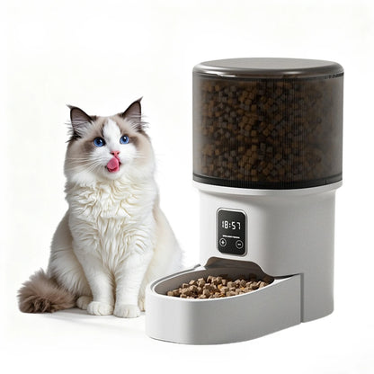 Programmable 4L Automatic Pet Feeder for Small Dogs or Cats, Up to 6 Meals Daily, Timer/Portion Control, Pet Feeding Food Dispenser