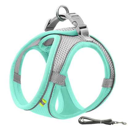 Dog Harness Clothes Vest Chest Cat Collars Rope Small Dogs Reflective Breathable Adjustable Outdoor Walking Dog Accessories