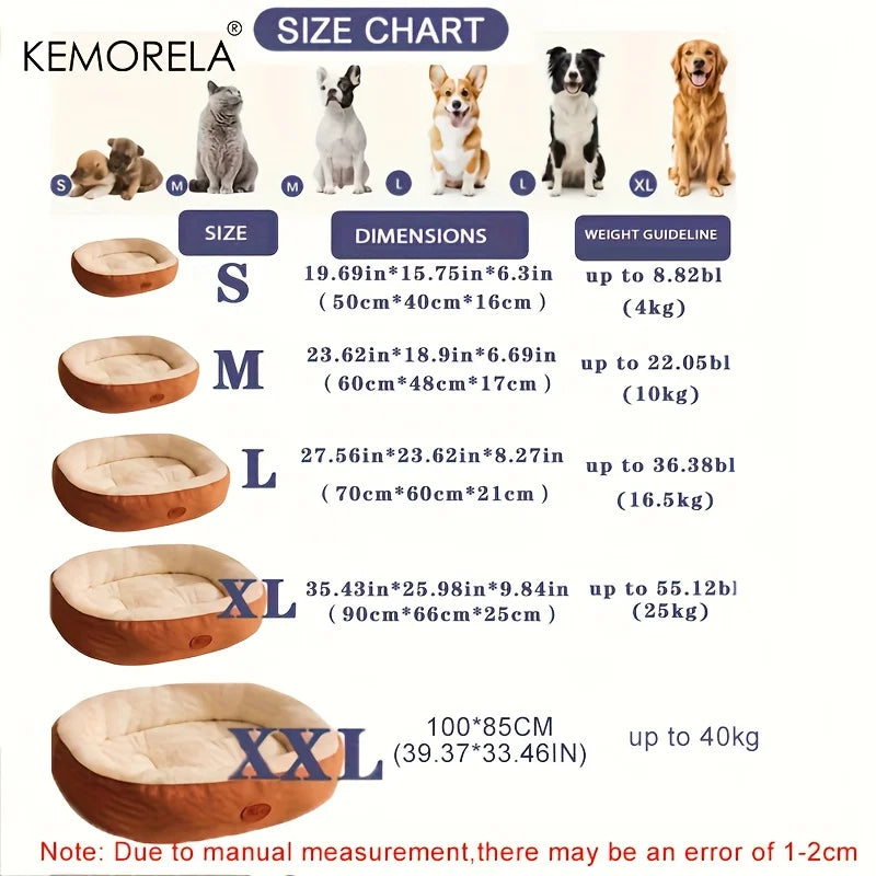 Cozy Oval Snuggle Pet Bed, Plush & Thickened