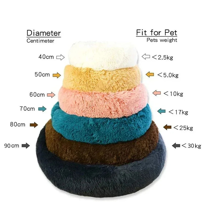 Round Dog Bed Winter-Warm Washable