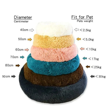 Round Dog Bed Winter-Warm Washable