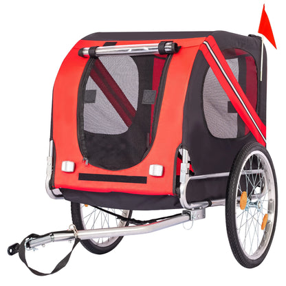 Steel Dog Bike Trailer with Universal Bicycle Coupler, Folding Pet Cart Bicycle Carrier, Max 40kg, Water Resistant Pet Bike Trailer