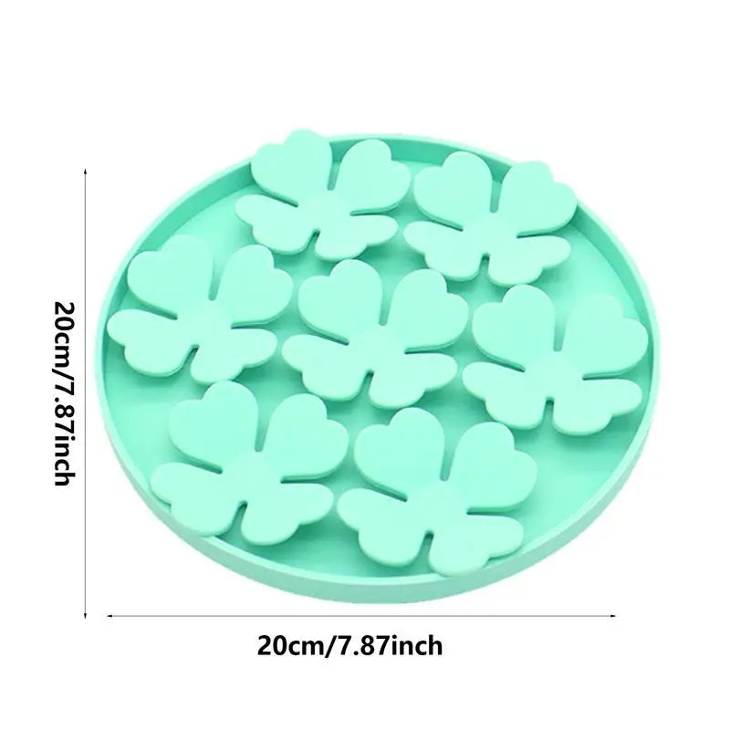 Dog Lick Pad Peanut Butter Slow Feeder Bowl Puzzle Feeder With Suction Cup Raised Flower Design