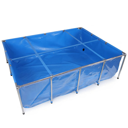 880Gallon PVC Canvas Fish Tank with Transparent Viewing Panel 400LBS Capacity with Drain Valve for Koi/Goldfish Breeding